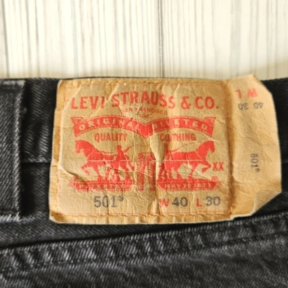 Levi's 501 Original Fit Jean in All Nighter Black Men's Size 40 x 30